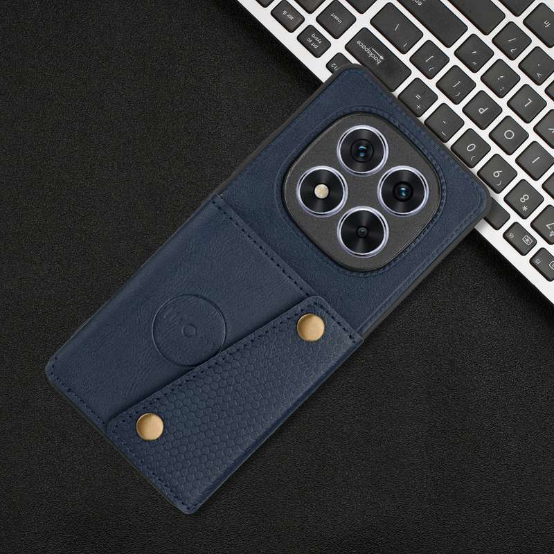 For Redmi Note 14 Pro 5G Double Buckle Card Slots Magnetic Phone Case(Black)