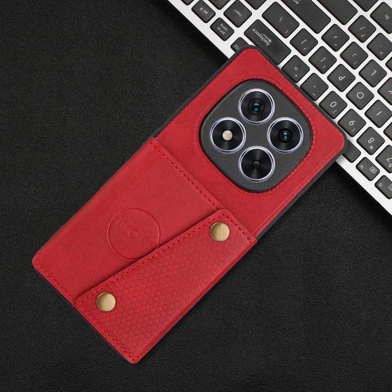 For Redmi Note 14 Pro 5G Double Buckle Card Slots Magnetic Phone Case(Black)