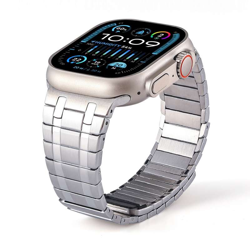 For Apple Watch Series 6 44mm Magnetic Stainless Steel Watch Band(Silver)