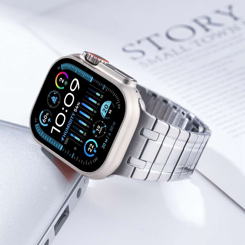 For Apple Watch Series 6 44mm Magnetic Stainless Steel Watch Band(Silver)