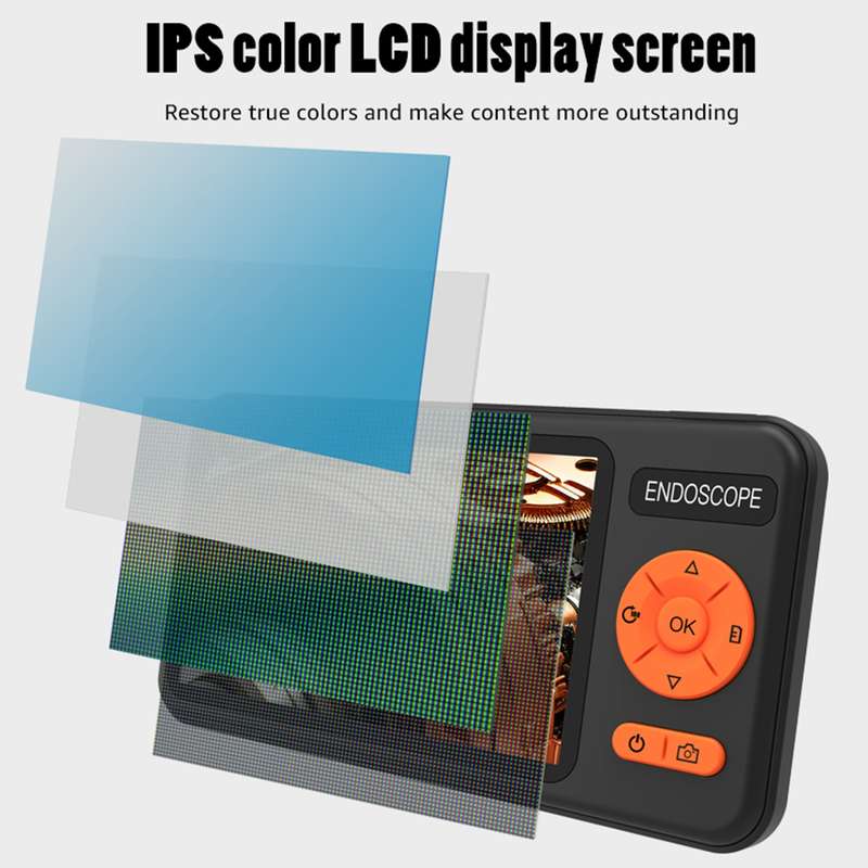 T29 5 inch IPS Screen 5.5mm Dual Lens IP67 Waterproof Industrial Endoscope With Bracket, Length:3.5m
