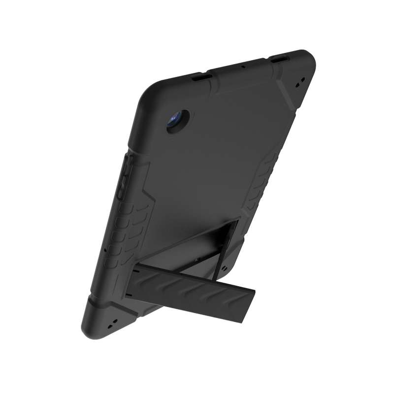For Samsung Galaxy Tab A8 Armor Holder Silicone Hybrid PC Tablet Case(Black)