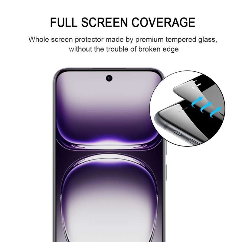 For OPPO Reno12 Pro Global 25pcs Full Glue 9H HD 3D Curved Edge Tempered Glass Film(Black)