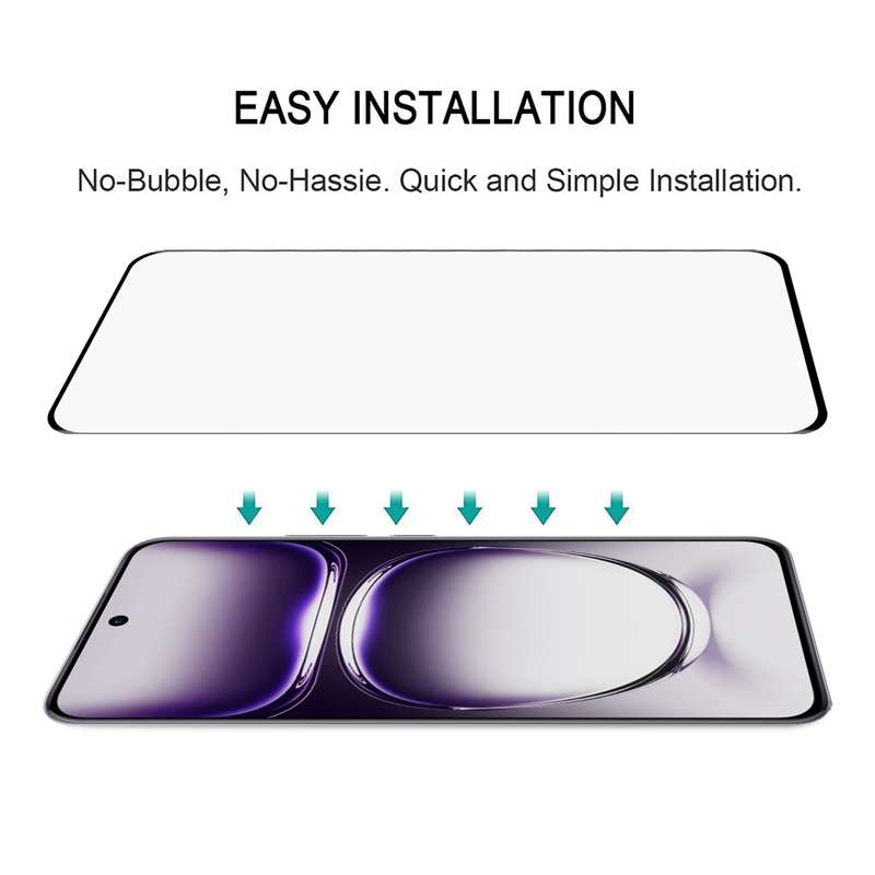 For OPPO Reno12 Pro Global 25pcs Full Glue 9H HD 3D Curved Edge Tempered Glass Film(Black)