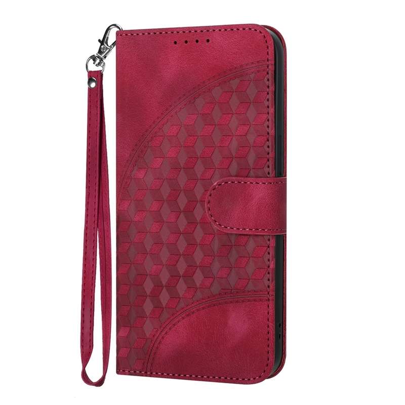 For Redmi Note 14 5G YX0060 Elephant Head Embossed Phone Leather Case with Lanyard(Rose Red)