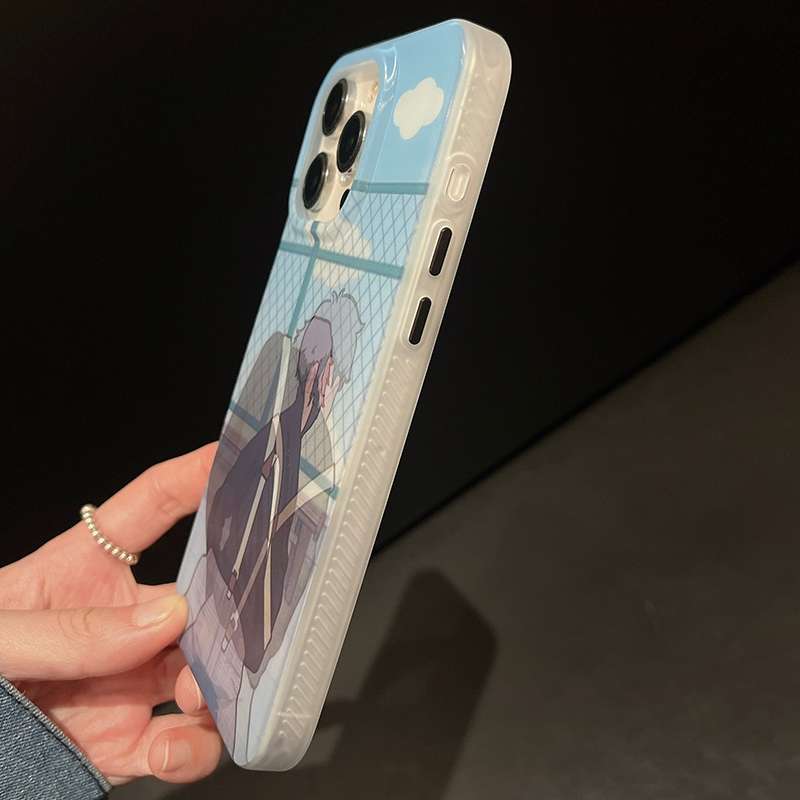For iPhone 14 Pro Cartoon 3D Changing Painting Phone Case(Blue)