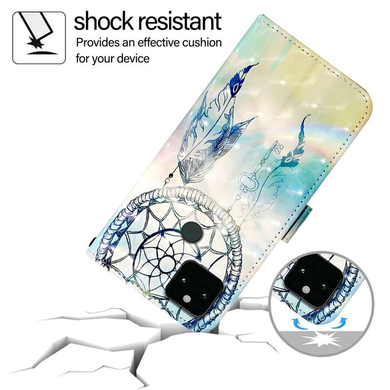 For Google Pixel 5a 5G 3D Painting Horizontal Flip Leather Phone Case(Dream Wind Chimes)