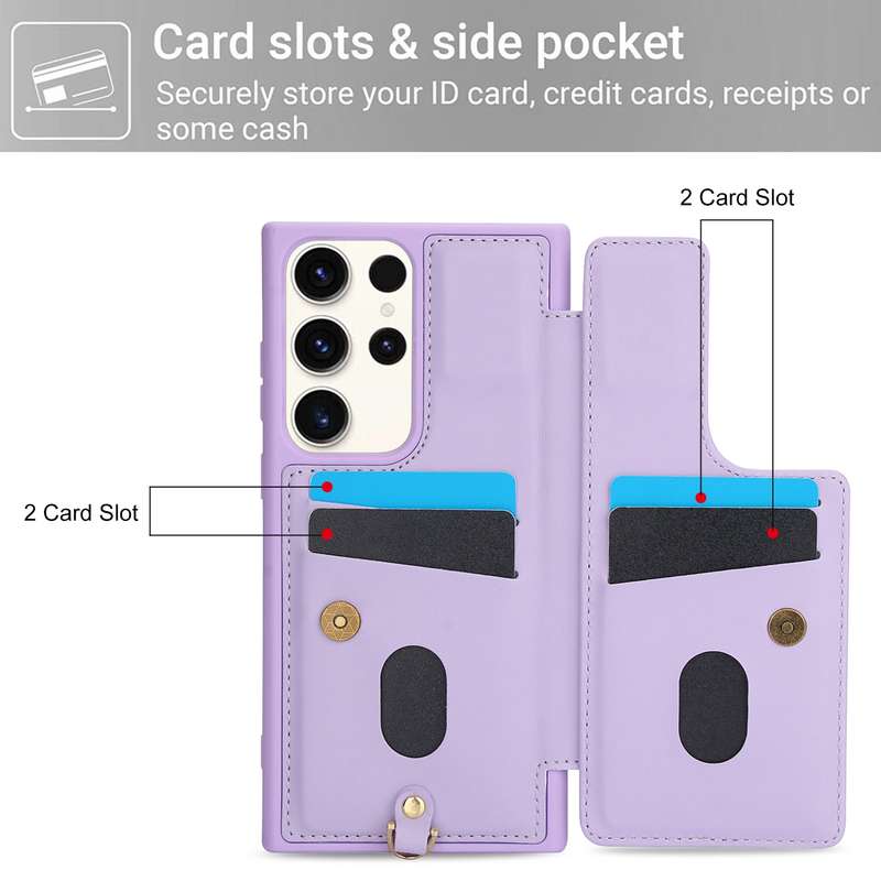 For Samsung Galaxy S22 Ultra 5G Crossbody Flower Pattern Leather Phone Case(Purple)