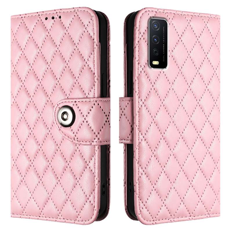 For vivo iQOO U1x / Y11s / Y12s / Y12a Rhombic Texture Flip Leather Phone Case with Lanyard(Pin