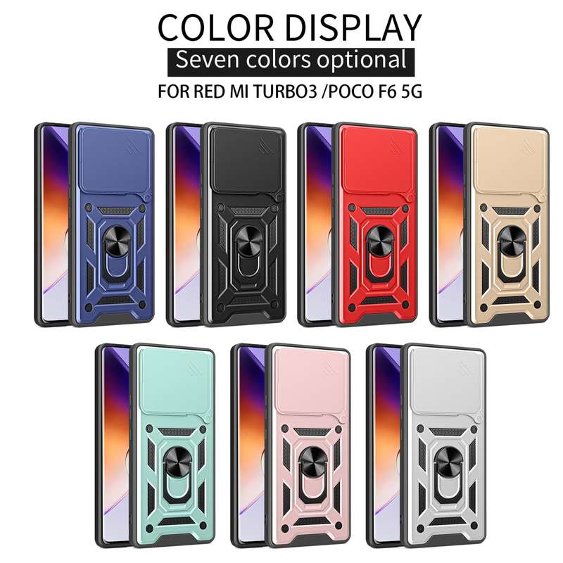 For Xiaomi Poco F6 Sliding Camera Cover Design TPU Hybrid PC Phone Case(Silver)