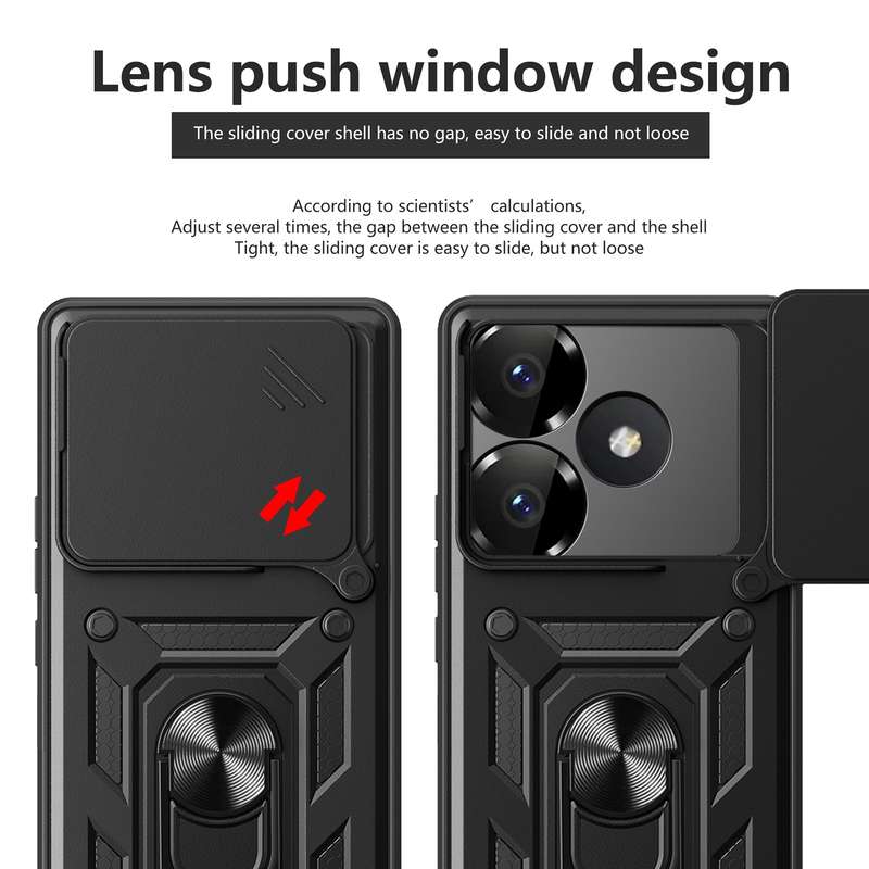 For Xiaomi Poco F6 Sliding Camera Cover Design TPU Hybrid PC Phone Case(Silver)