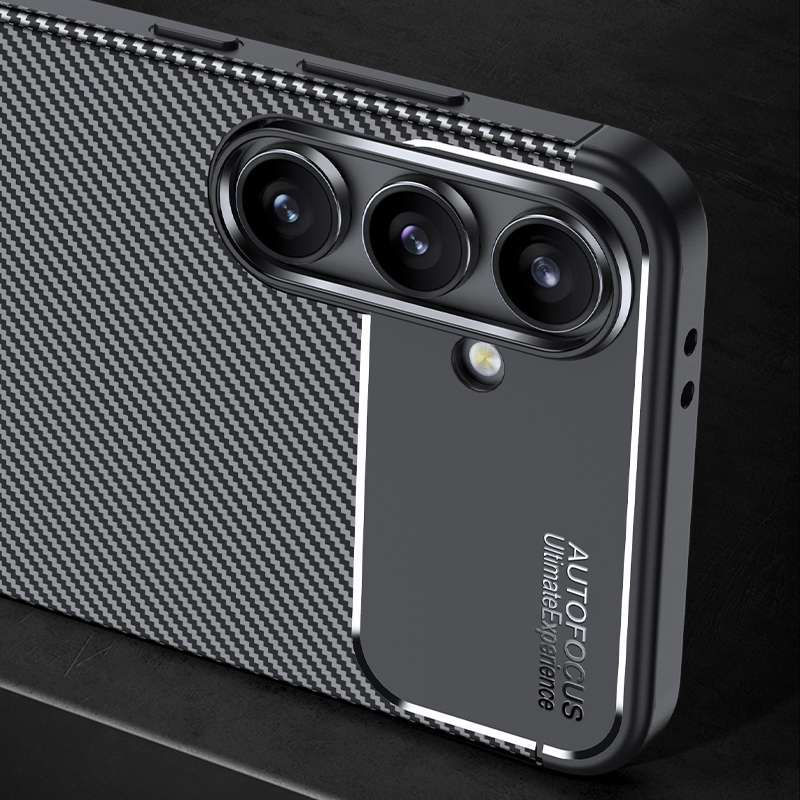 For Samsung Galaxy S24 FE 5G Carbon Fiber Texture Shockproof TPU Phone Case(Black)