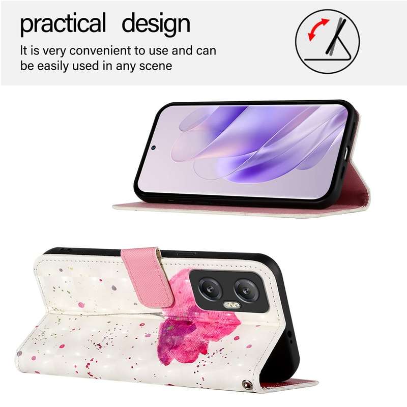 For Infinix Hot 20 5G 3D Painting Horizontal Flip Leather Phone Case(Flower)