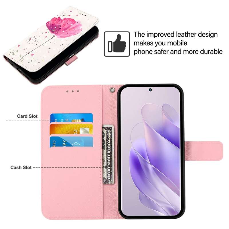 For Infinix Hot 20 5G 3D Painting Horizontal Flip Leather Phone Case(Flower)