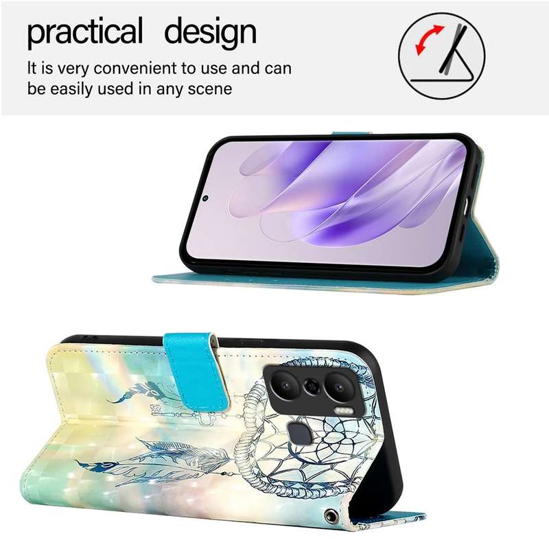 For Infinix Hot 20 Play 3D Painting Horizontal Flip Leather Phone Case(Dream Wind Chimes)