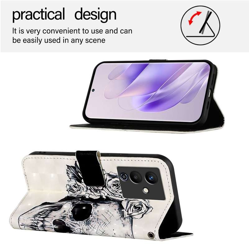 For Infinix Note 12 5G / Note 12 Pro 5G 3D Painting Horizontal Flip Leather Phone Case(Skull)