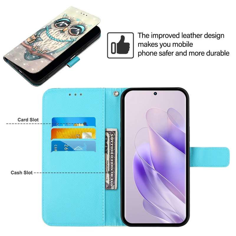 For Infinix Note 40 5G 3D Painting Horizontal Flip Leather Phone Case(Grey Owl)