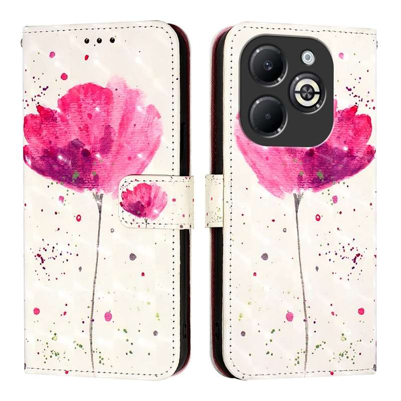 For Infinix Smart 8 Plus / Smart 8 Pro 3D Painting Horizontal Flip Leather Phone Case(Flower)