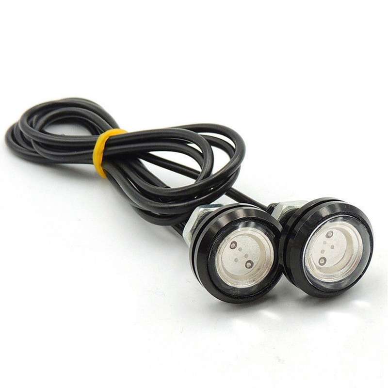 10pcs 23mm 1.5W DC12V Motorcycle Eagle Eye Light Double Lens Strobe Light(Red Light)