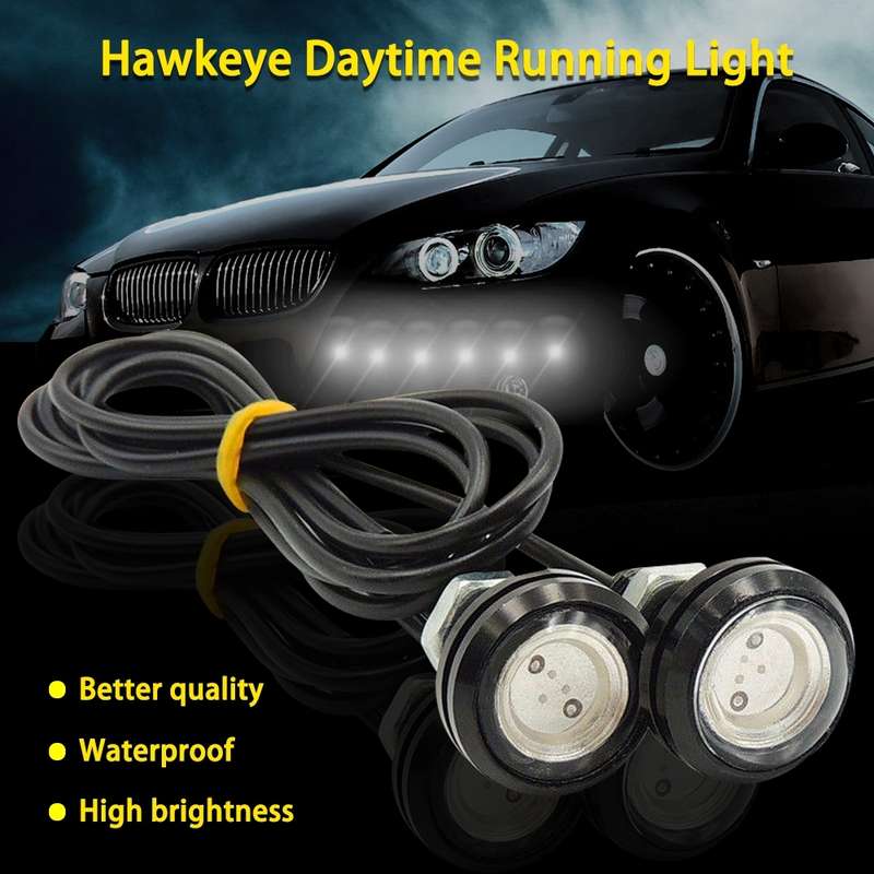 10pcs 23mm 1.5W DC12V Motorcycle Eagle Eye Light Double Lens Strobe Light(Red Light)