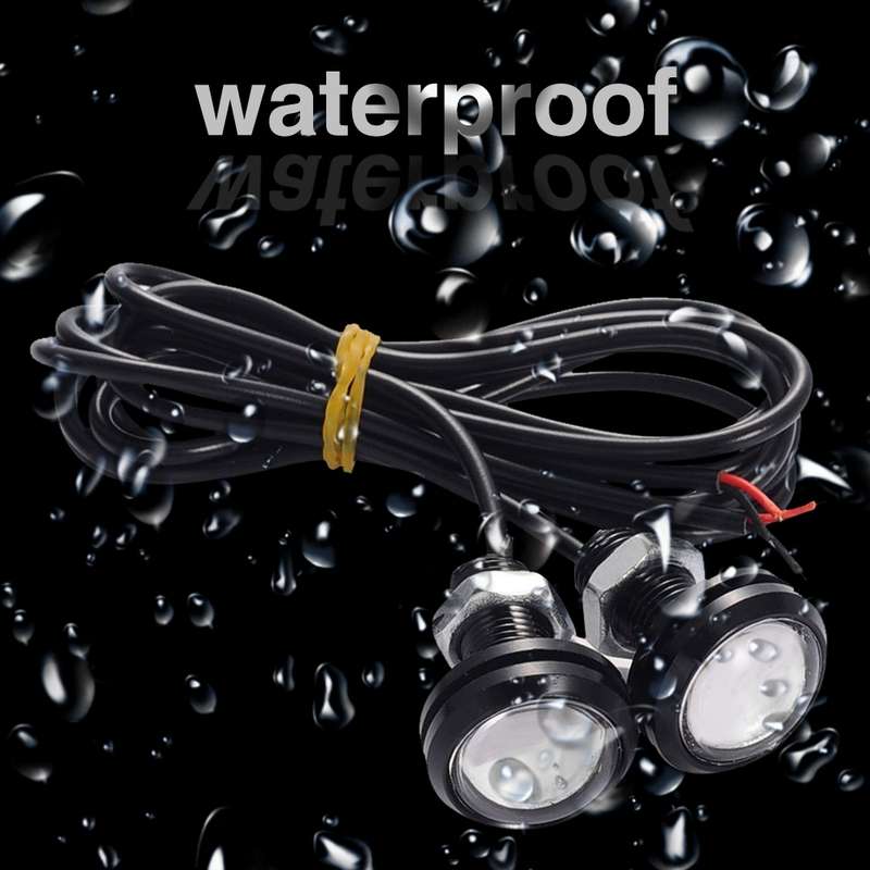 10pcs 23mm 1.5W DC12V Motorcycle Eagle Eye Light Double Lens Strobe Light(Red Light)