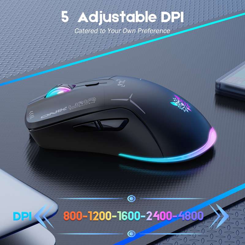 ONIKUMA CW917 RGB 4800DPI Dual Mode Wired + 2.4GHz Wireless Mouse(White)
