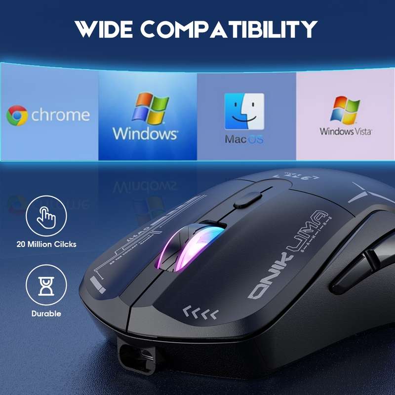 ONIKUMA CW917 RGB 4800DPI Dual Mode Wired + 2.4GHz Wireless Mouse(White)