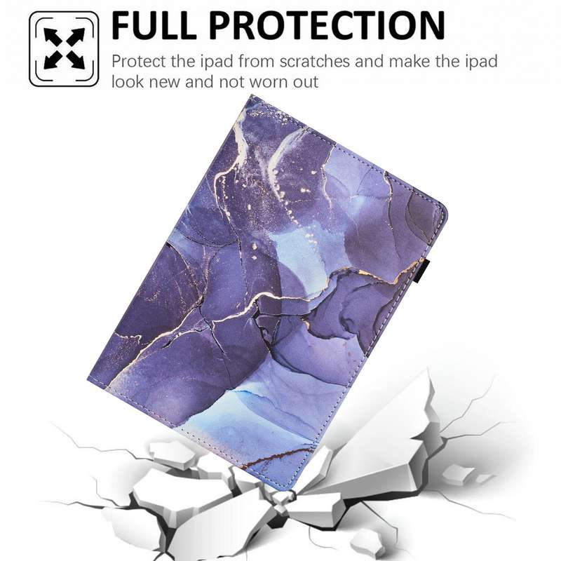 For iPad Air 11 2024 / 2022 / 2020 10.9 Marble Litchi Leather Smart Tablet Case(Grey)