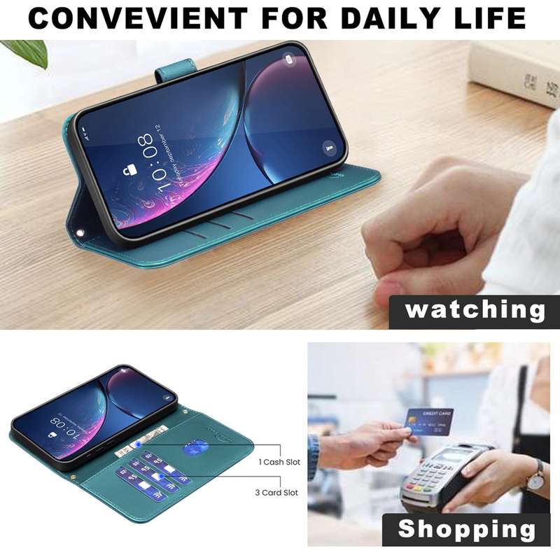 For Xiaomi Poco C55 / Redmi 12C Square Texture Leather Phone Case(Green)