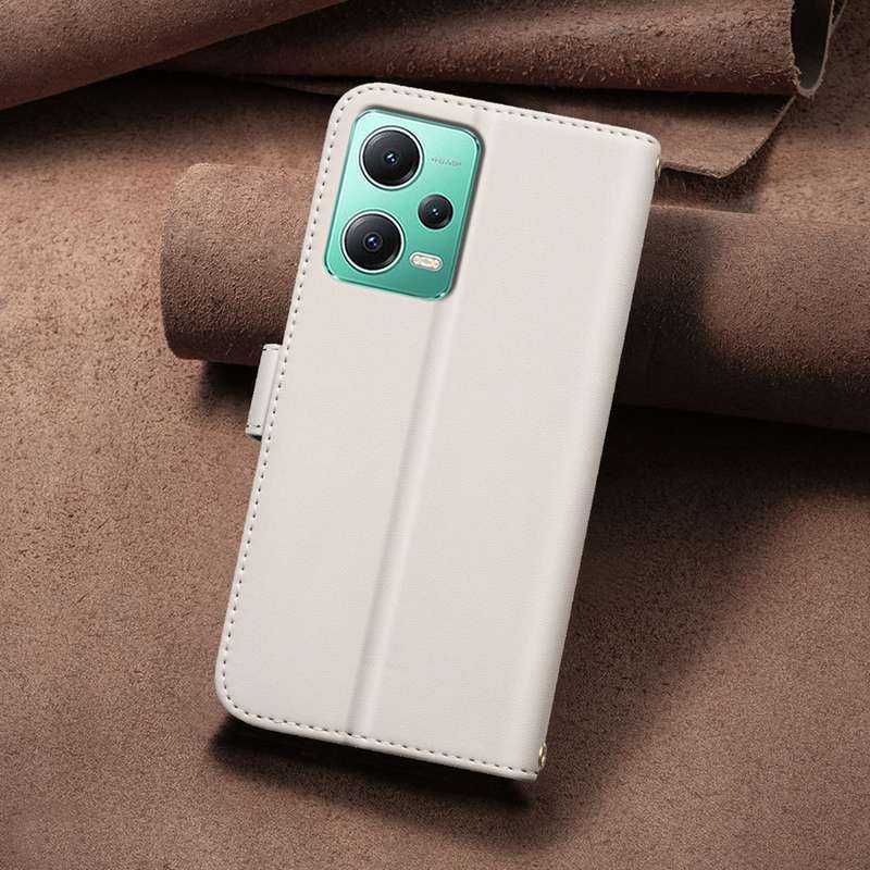For Redmi Note 12 5G Global / Xiaomi Poco X5 Square Texture Leather Phone Case(Beige)