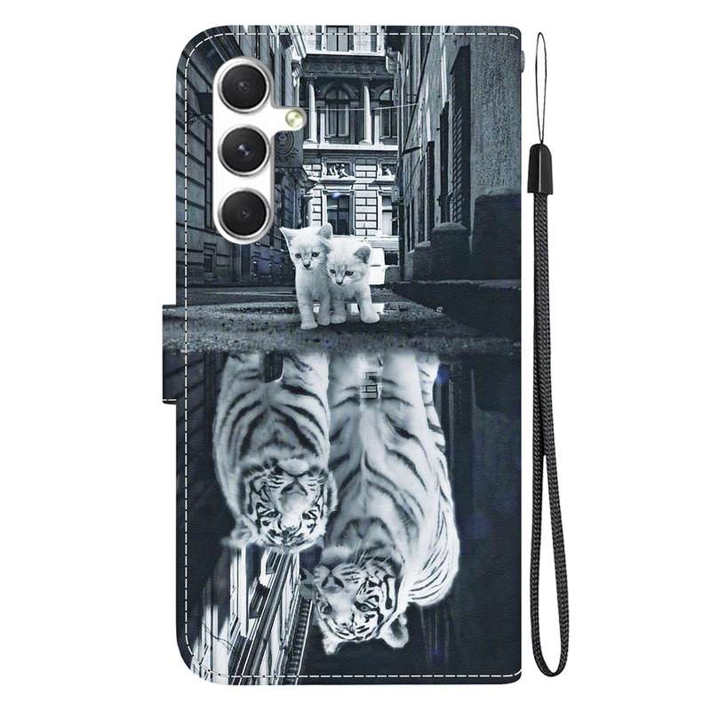 For Samsung Galaxy S25+ 5G Crystal Texture Colored Drawing Leather Phone Case(Purple Peony)