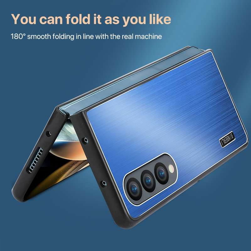 For Samsung Galaxy Z Fold6 PC Hybrid Aluminum Alloy Brushed Shockproof Phone Case(Black)