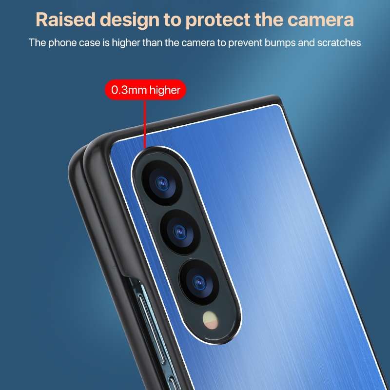 For Samsung Galaxy Z Fold6 PC Hybrid Aluminum Alloy Brushed Shockproof Phone Case(Black)
