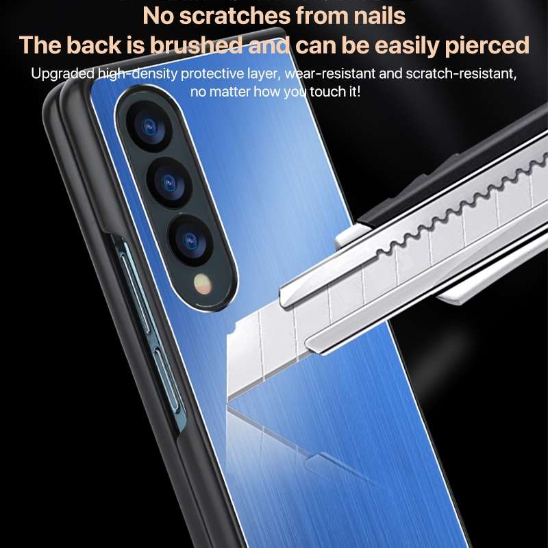 For Samsung Galaxy Z Fold6 PC Hybrid Aluminum Alloy Brushed Shockproof Phone Case(Black)