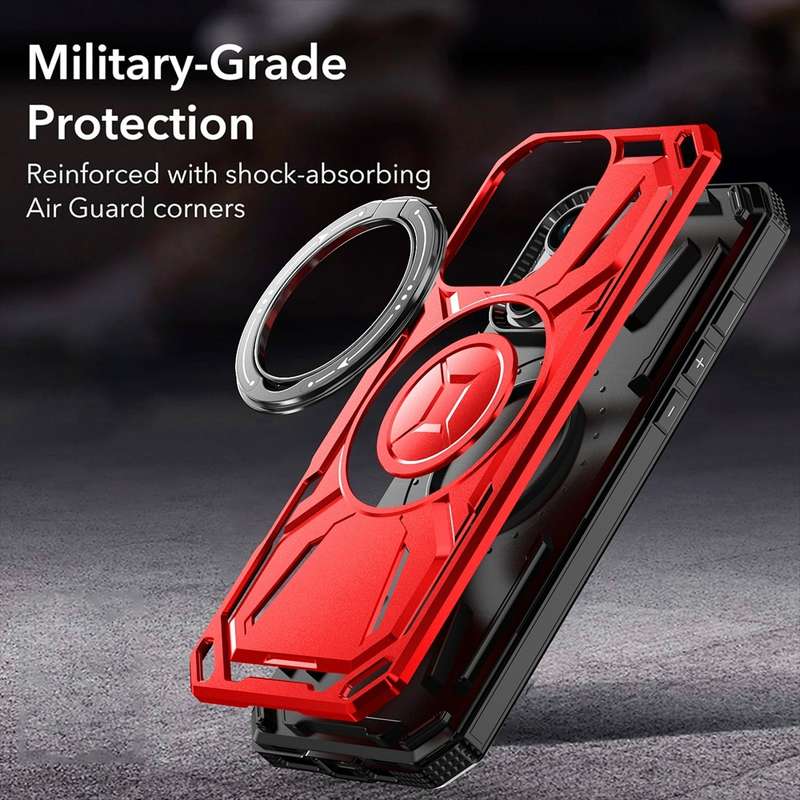 For iPhone 14 Pro Max Armor II Series MagSafe Magnetic Holder Phone Case(Army Green)