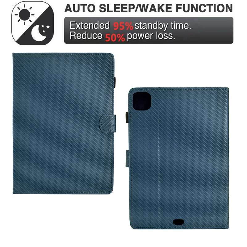 For iPad Air 11 2024 Solid Color Fiber Texture Smart Tablet Leather Case(Royal Blue)