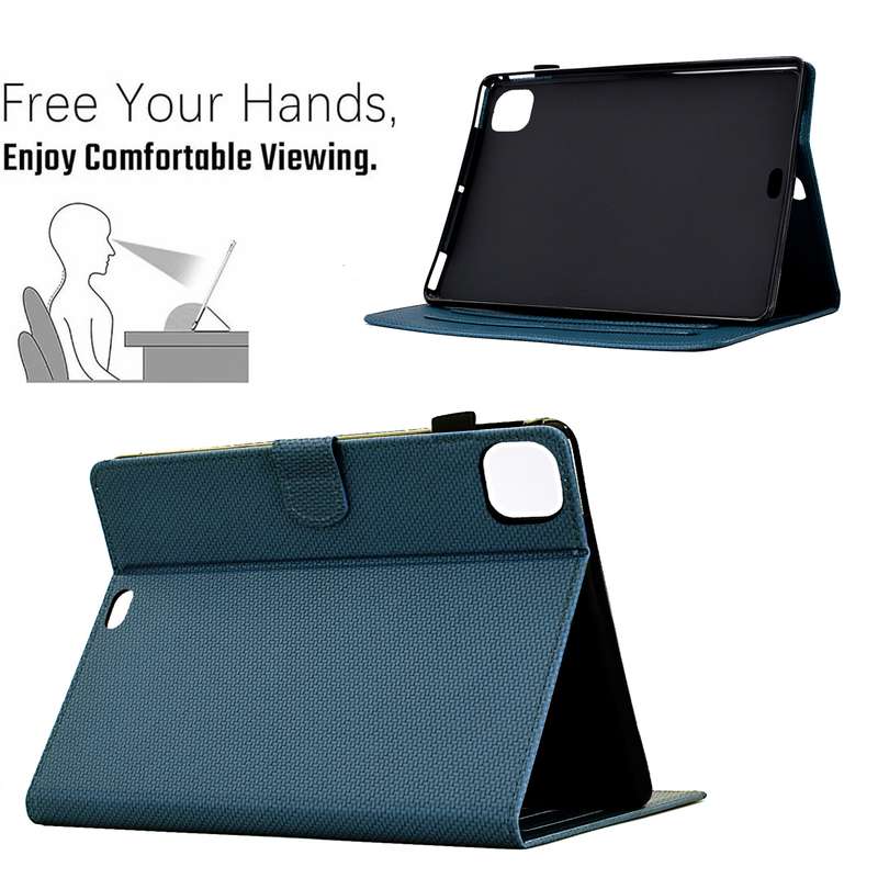 For iPad Air 11 2024 Solid Color Fiber Texture Smart Tablet Leather Case(Royal Blue)