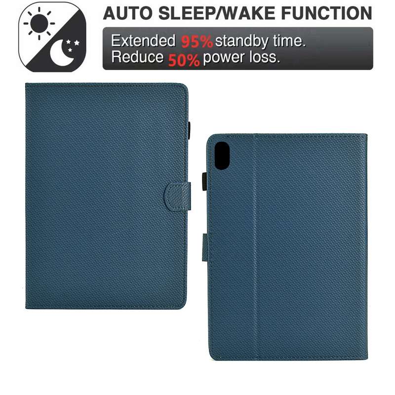 For iPad mini 6 Solid Color Fiber Texture Smart Tablet Leather Case(Royal Blue)