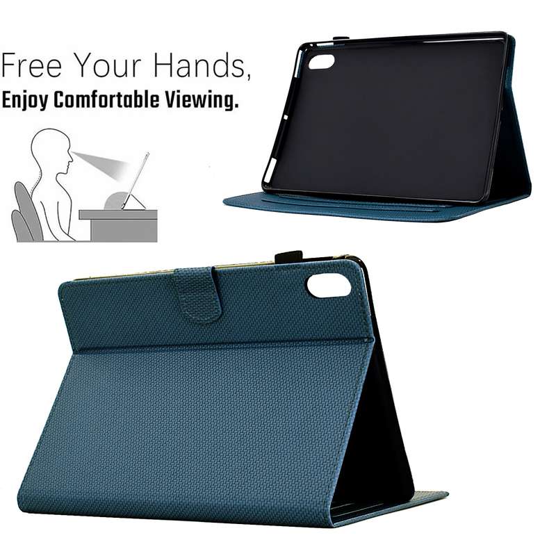 For iPad mini 6 Solid Color Fiber Texture Smart Tablet Leather Case(Royal Blue)