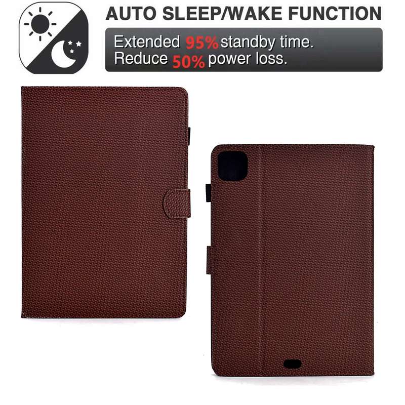 For iPad Air 10.9 2022 / 2020 Solid Color Fiber Texture Smart Tablet Leather Case(Brown)