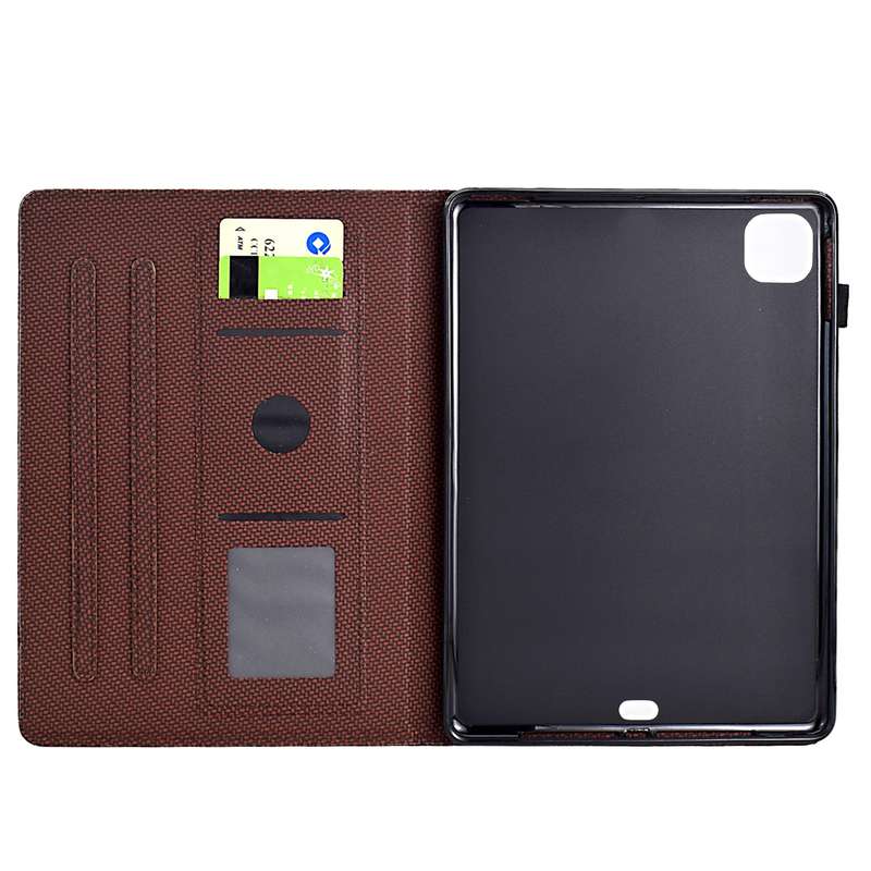 For iPad Air 10.9 2022 / 2020 Solid Color Fiber Texture Smart Tablet Leather Case(Brown)