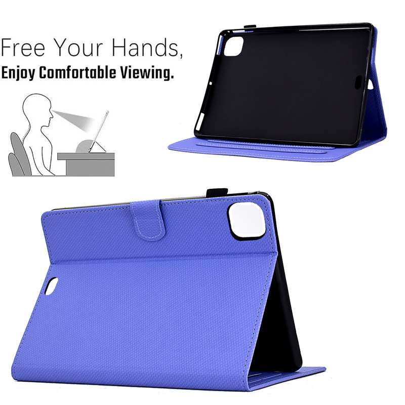 For iPad Air 10.9 2022 / 2020 Solid Color Fiber Texture Smart Tablet Leather Case(Purple)