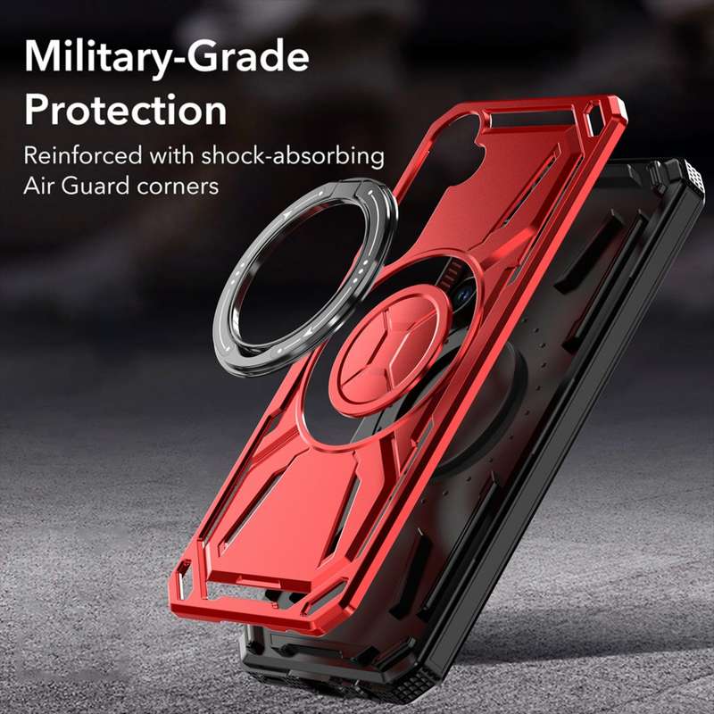 For Samsung Galaxy A25 Armor II Series MagSafe Magnetic Holder Phone Case(Light Purple)
