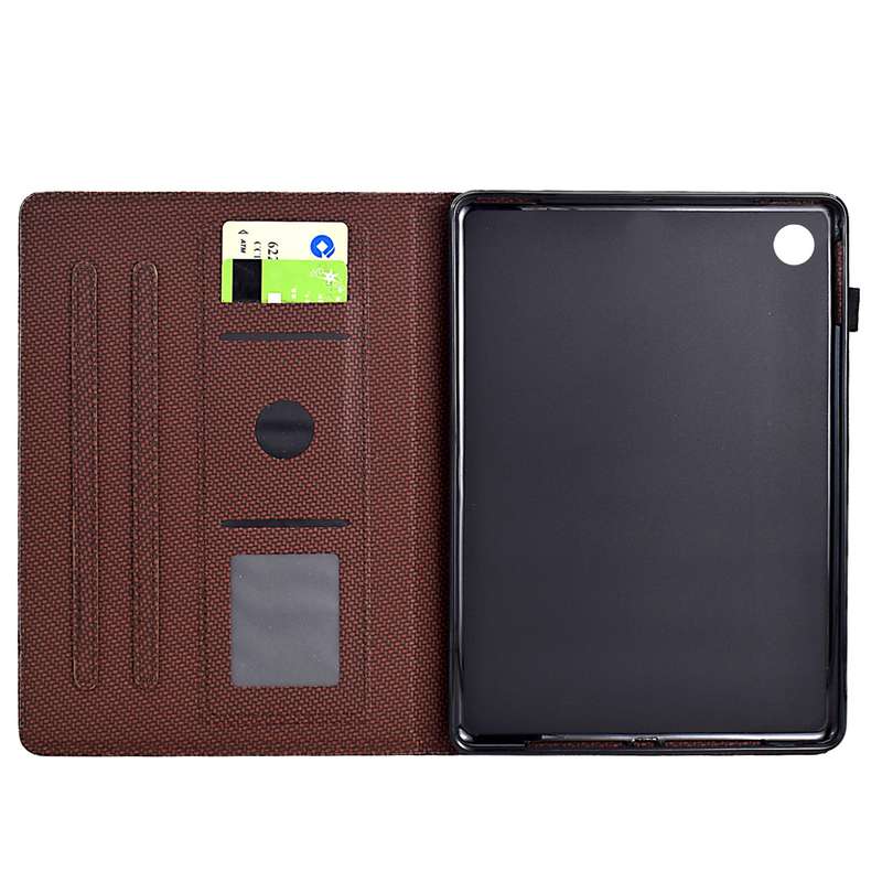 For Samsung Galaxy Tab A9+ Solid Color Fiber Texture Smart Tablet Leather Case(Brown)