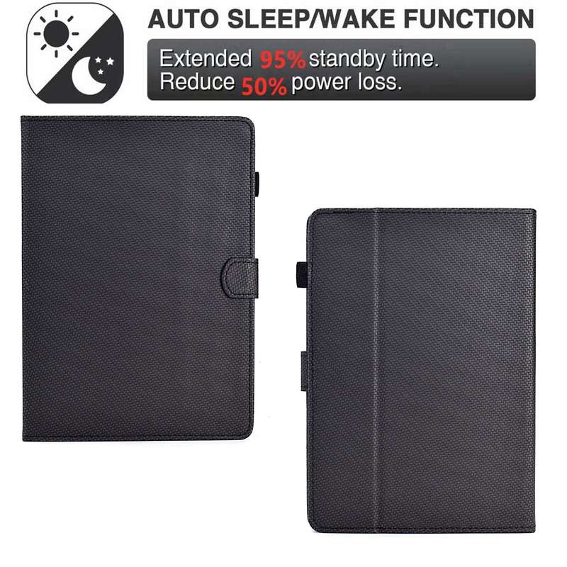 For Amazon Kindle 11th 2022 Solid Color Fiber Texture Smart Tablet Leather Case(Black)