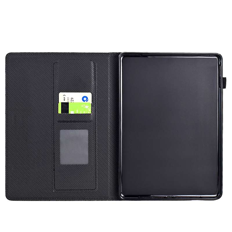 For Amazon Kindle 11th 2022 Solid Color Fiber Texture Smart Tablet Leather Case(Black)