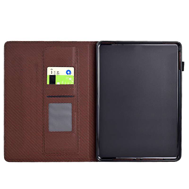 For Amazon Kindle Paperwhite 4 / 3 / 2 / 1 Solid Color Fiber Texture Smart Tablet Leather Case(