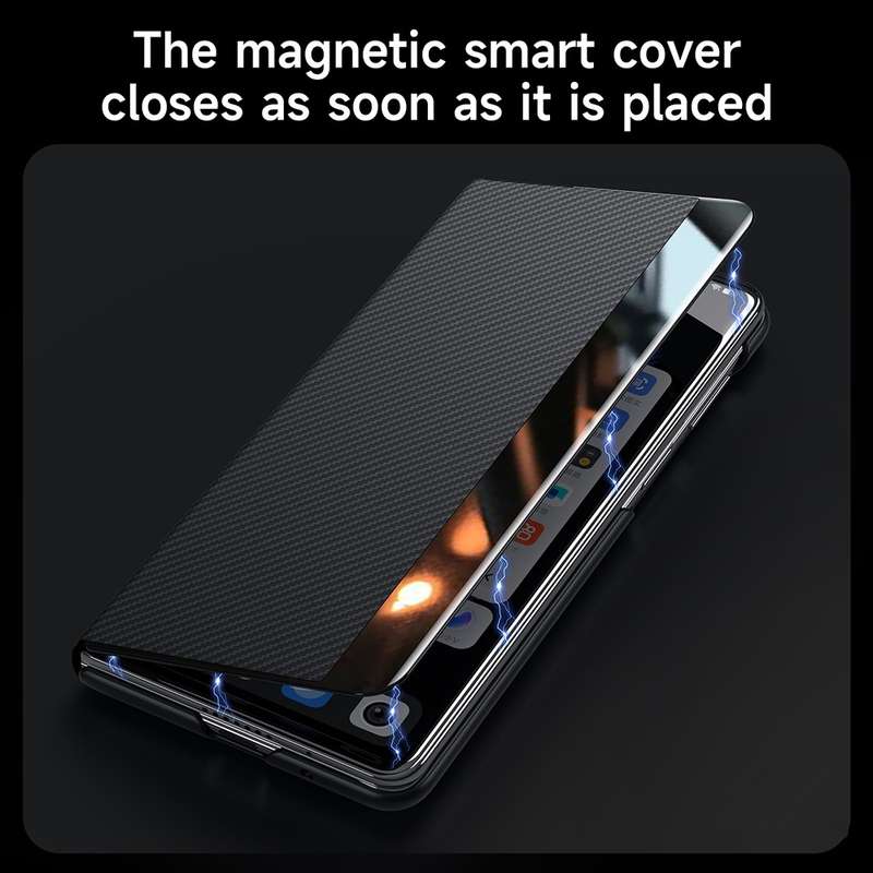 For Samsung Galaxy Z Fold6 SULADA Kevlar 600D Texture Smart Window Leather Phone Case(Brown)