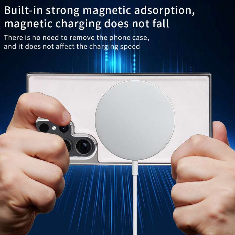 For Samsung Galaxy S23 Ultra 5G Electroplated Side PU Hybrid TPU MagSafe Phone Case(Black)