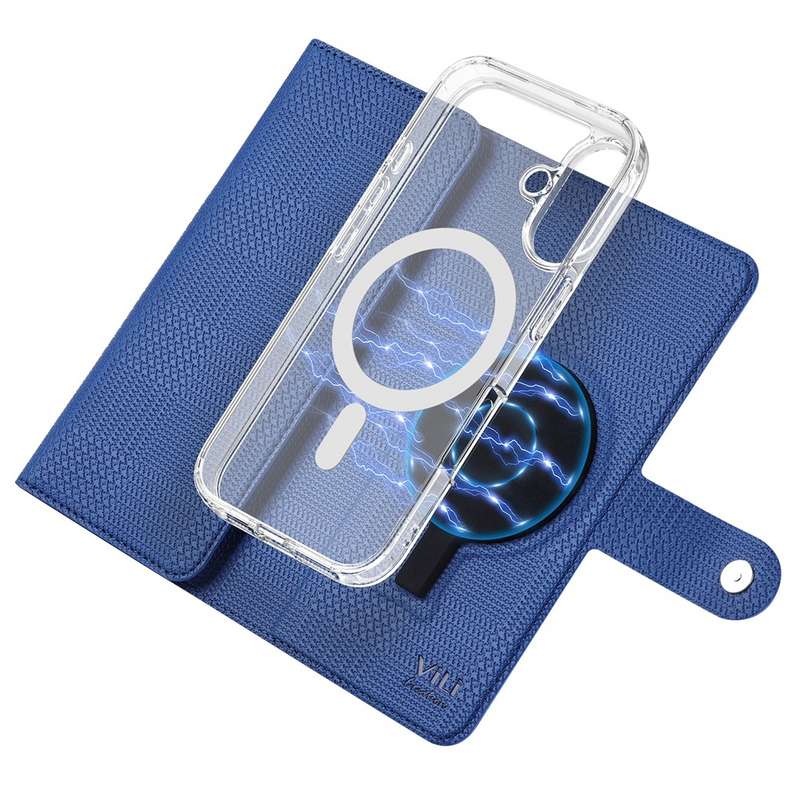 For iPhone 13 ViLi GHA-C Series RFID MagSafe Magnetic Flip Leather Phone Case(Blue)